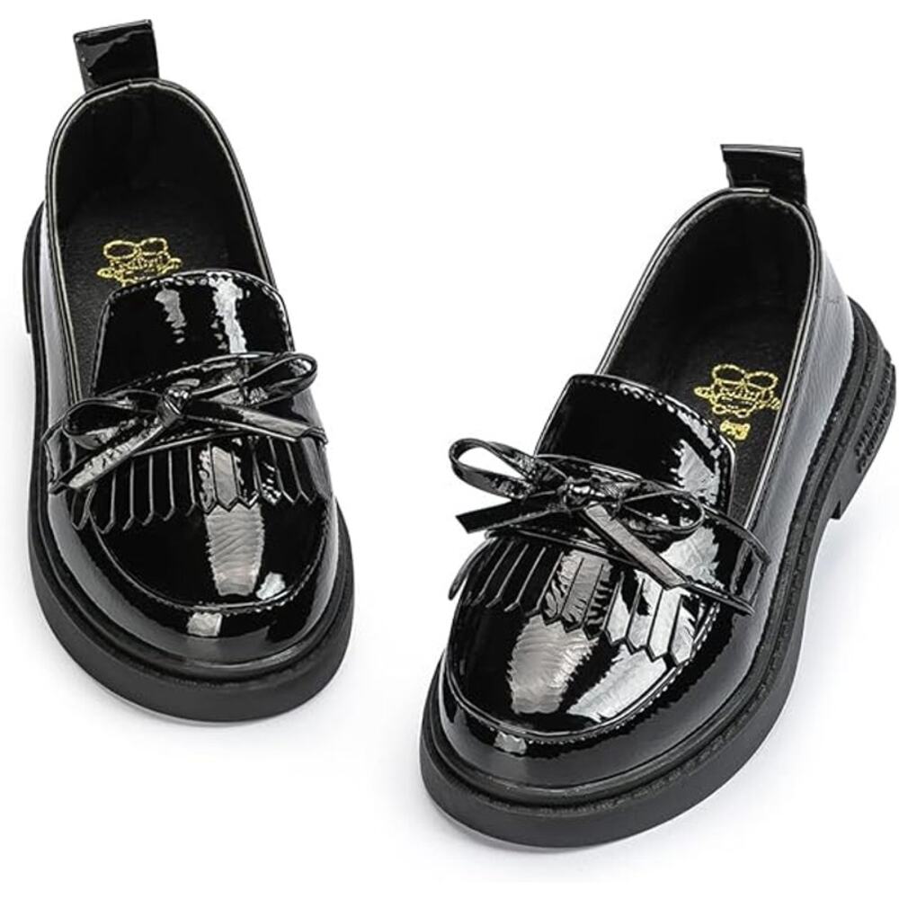 Oamico Toddler Girls Size 10 Black Mary Jane Round Closed Toe Dress Shoes